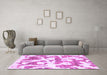 Machine Washable Abstract Purple Modern Area Rugs in a Living Room, wshabs767pur