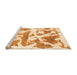 Sideview of Machine Washable Abstract Orange Modern Area Rugs, wshabs767org