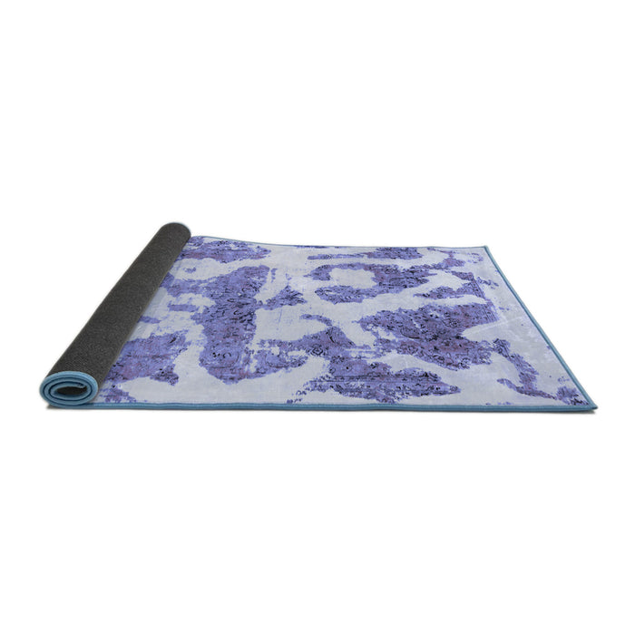 Sideview of Abstract Blue Modern Rug, abs767blu