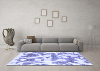 Machine Washable Abstract Blue Modern Rug, wshabs767blu