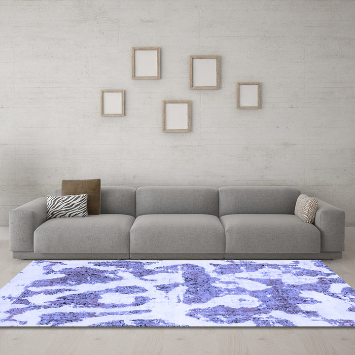 Machine Washable Abstract Blue Modern Rug in a Living Room, wshabs767blu