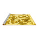 Sideview of Machine Washable Abstract Yellow Modern Rug, wshabs767yw