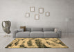 Machine Washable Abstract Brown Modern Rug in a Living Room,, wshabs768brn