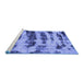 Sideview of Machine Washable Abstract Blue Modern Rug, wshabs768blu