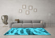 Machine Washable Abstract Light Blue Modern Rug in a Living Room, wshabs768lblu