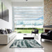 Square Abstract Cloud Gray Modern Rug in a Living Room, abs768