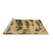 Sideview of Machine Washable Abstract Brown Modern Rug, wshabs768brn