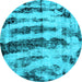 Round Machine Washable Abstract Light Blue Modern Rug, wshabs768lblu