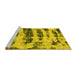 Sideview of Machine Washable Abstract Yellow Modern Rug, wshabs768yw