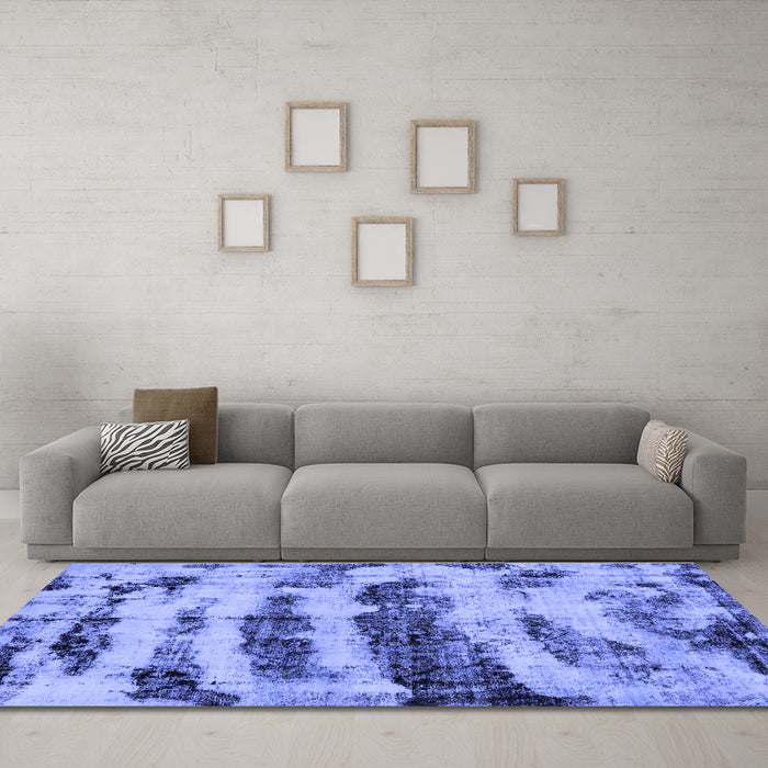 Machine Washable Abstract Blue Modern Rug in a Living Room, wshabs768blu