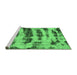 Sideview of Machine Washable Abstract Emerald Green Modern Area Rugs, wshabs768emgrn