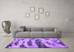 Machine Washable Abstract Purple Modern Area Rugs in a Living Room, wshabs768pur