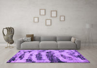 Machine Washable Abstract Purple Modern Rug, wshabs768pur