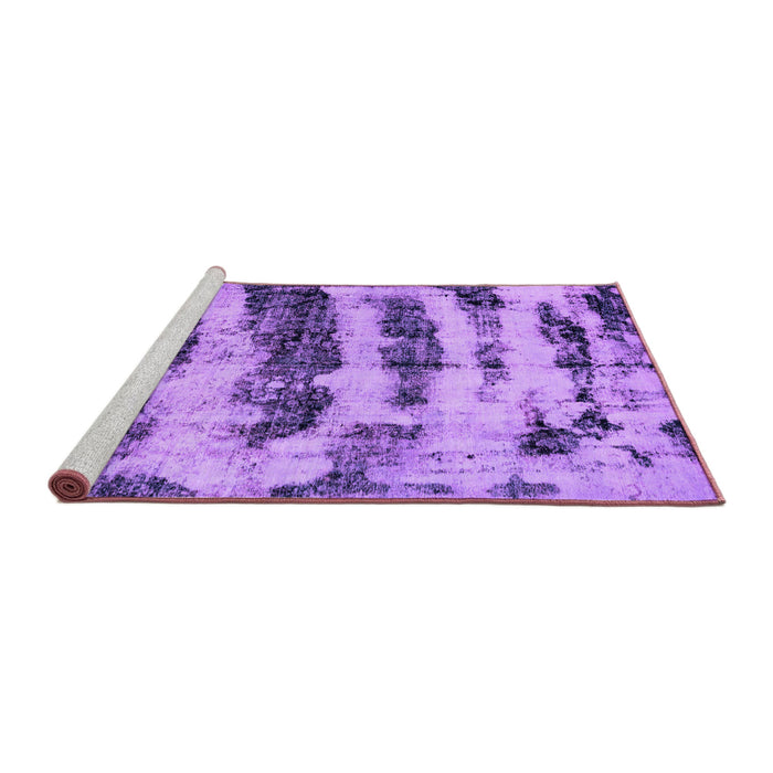 Sideview of Machine Washable Abstract Purple Modern Area Rugs, wshabs768pur