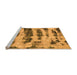 Sideview of Machine Washable Abstract Orange Modern Area Rugs, wshabs768org