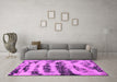 Machine Washable Abstract Pink Modern Rug in a Living Room, wshabs768pnk