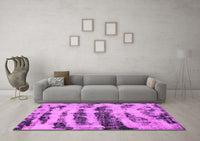 Machine Washable Abstract Pink Modern Rug, wshabs768pnk