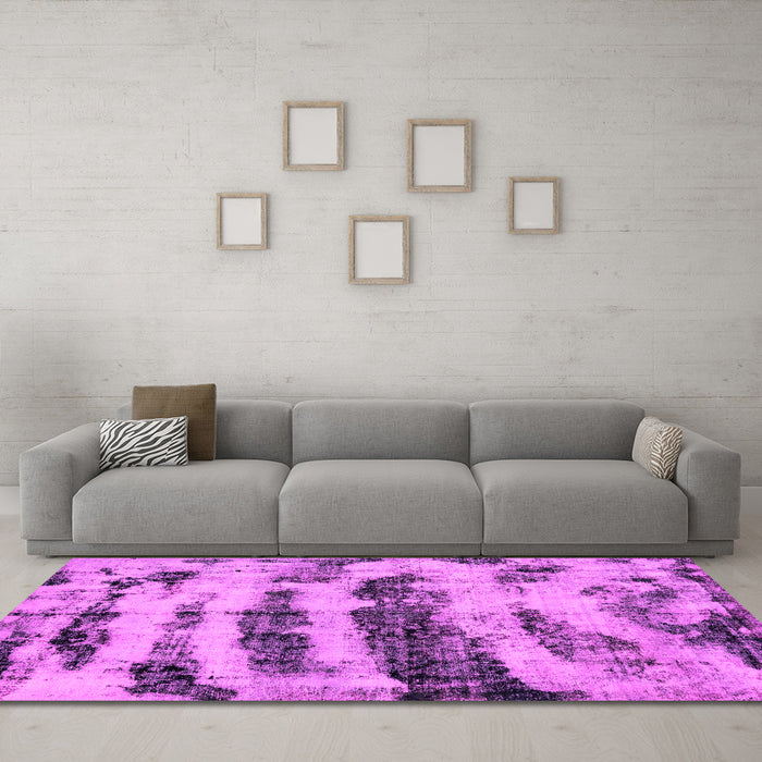 Machine Washable Abstract Pink Modern Rug in a Living Room, wshabs768pnk