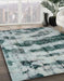 Machine Washable Abstract Cloud Gray Rug in a Family Room, wshabs768