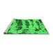 Sideview of Machine Washable Abstract Green Modern Area Rugs, wshabs768grn