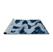 Sideview of Machine Washable Abstract Blue Rug, wshabs769