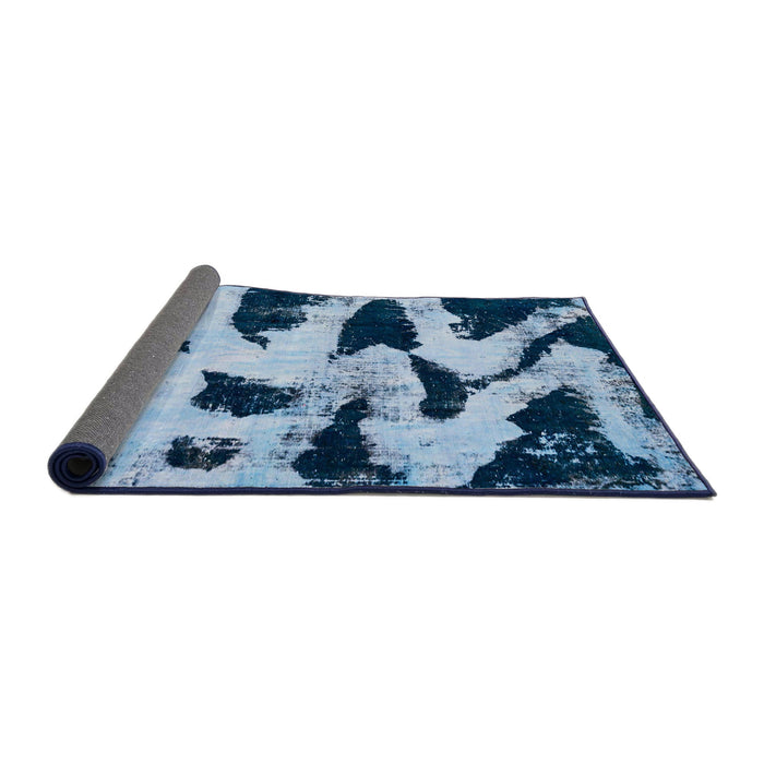 Sideview of Abstract Blue Modern Rug, abs769