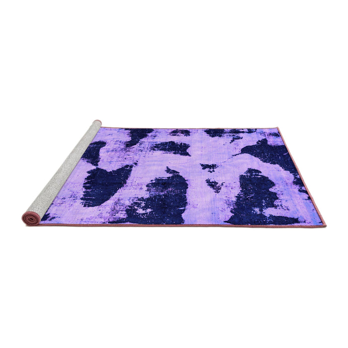 Sideview of Machine Washable Abstract Purple Modern Area Rugs, wshabs769pur