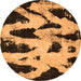 Round Abstract Orange Modern Rug, abs769org