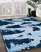 Machine Washable Abstract Blue Rug in a Family Room, wshabs769