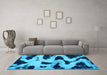 Machine Washable Abstract Light Blue Modern Rug in a Living Room, wshabs769lblu