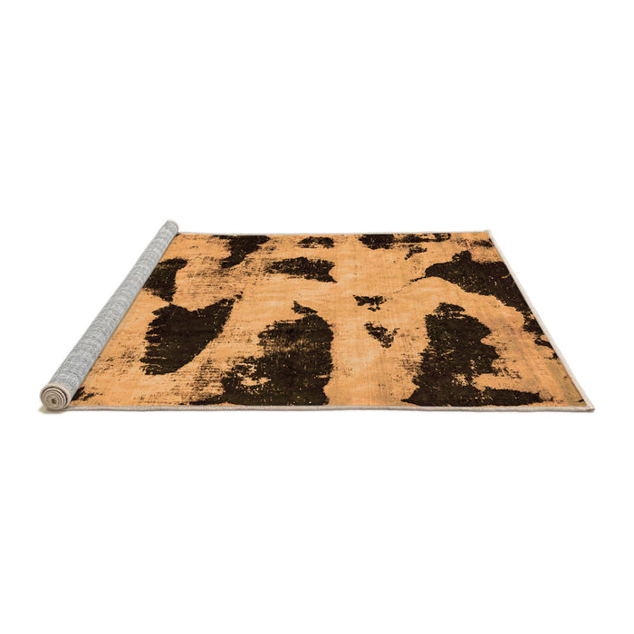 Sideview of Machine Washable Abstract Orange Modern Area Rugs, wshabs769org
