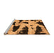 Sideview of Machine Washable Abstract Orange Modern Area Rugs, wshabs769org