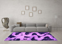 Machine Washable Abstract Pink Modern Rug, wshabs769pnk