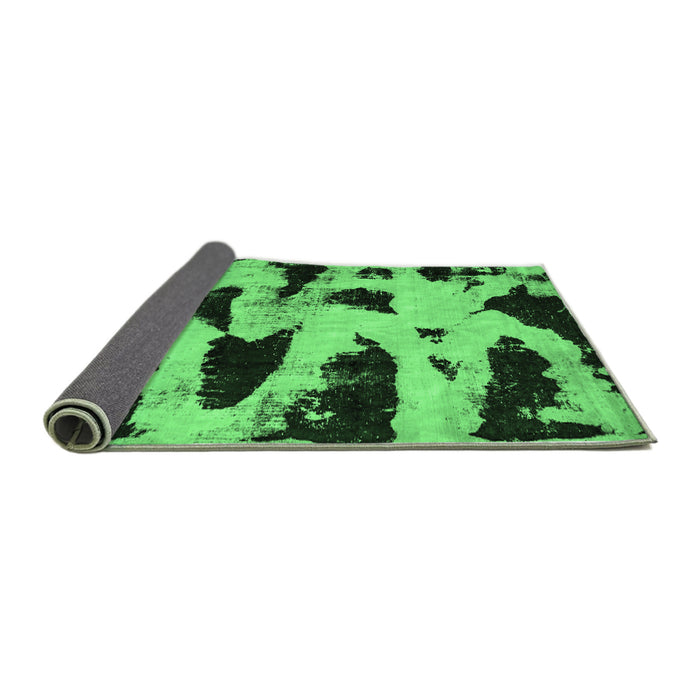 Sideview of Abstract Emerald Green Modern Rug, abs769emgrn