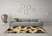 Machine Washable Abstract Brown Modern Rug in a Living Room,, wshabs769brn