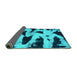 Sideview of Abstract Turquoise Modern Rug, abs769turq