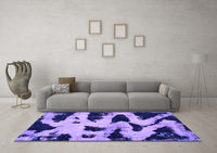 Machine Washable Abstract Purple Modern Rug, wshabs769pur