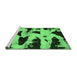 Sideview of Machine Washable Abstract Emerald Green Modern Area Rugs, wshabs769emgrn