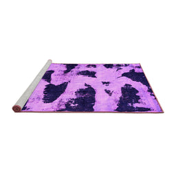 Sideview of Machine Washable Abstract Pink Modern Rug, wshabs769pnk