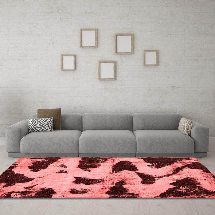 Modern Red Washable Rugs