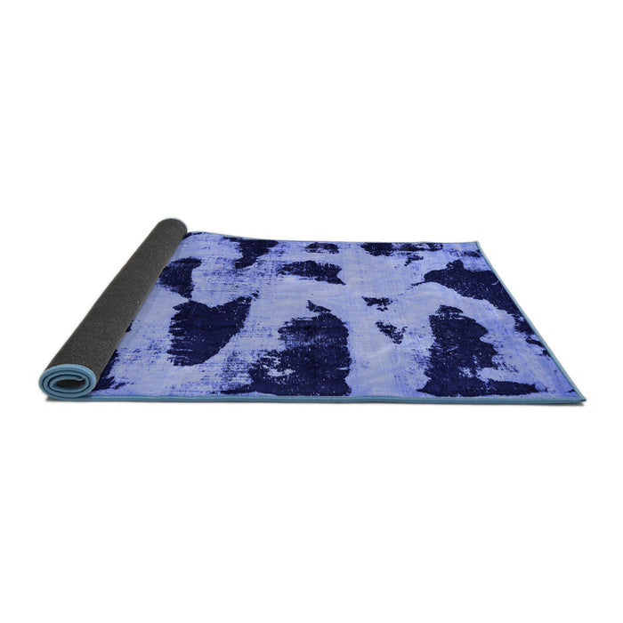 Sideview of Abstract Blue Modern Rug, abs769blu