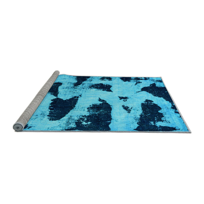 Sideview of Machine Washable Abstract Light Blue Modern Rug, wshabs769lblu