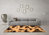 Machine Washable Abstract Orange Modern Rug, wshabs769org