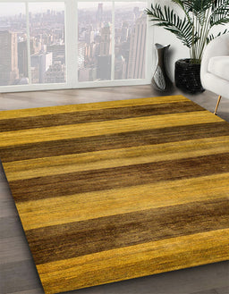 Machine Washable Abstract Saddle Brown Rug in a Family Room, wshabs76