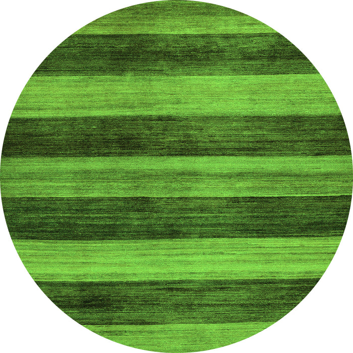 Round Abstract Green Modern Rug, abs76grn