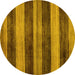 Round Machine Washable Abstract Yellow Modern Rug, wshabs76yw