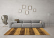 Machine Washable Abstract Brown Modern Rug in a Living Room,, wshabs76brn