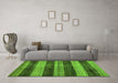 Machine Washable Abstract Green Modern Area Rugs in a Living Room,, wshabs76grn