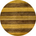 Round Abstract Saddle Brown Modern Rug, abs76