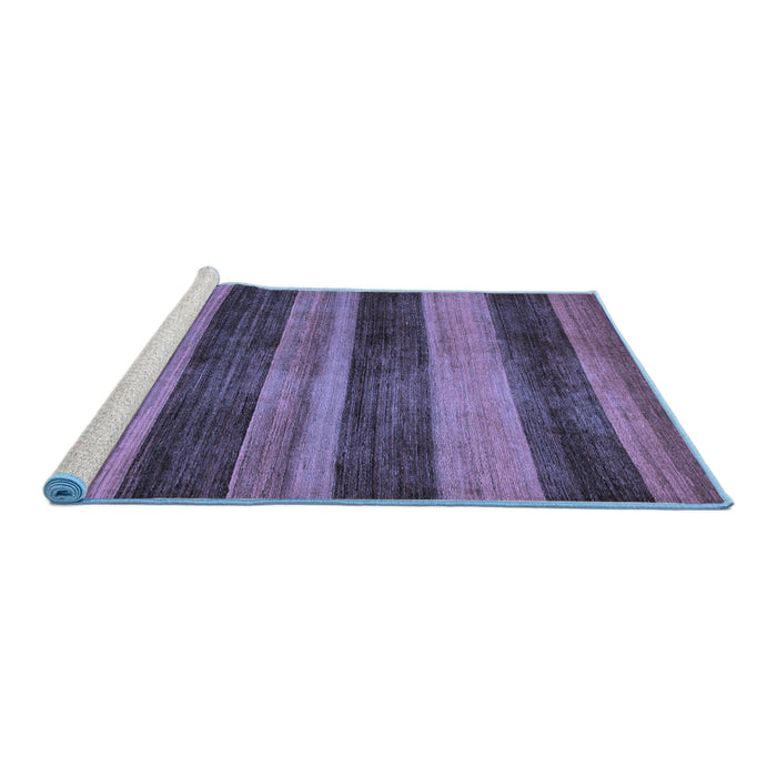 Sideview of Machine Washable Abstract Blue Modern Rug, wshabs76blu